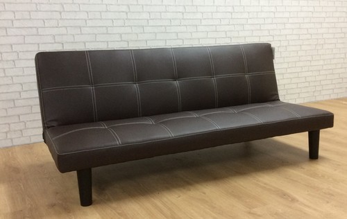 Single faux leather sofa bed - single,