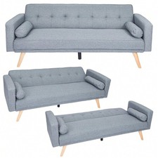 3 Seater Linen Sofa Bed with